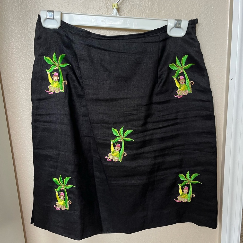 Monkey print mini skirt